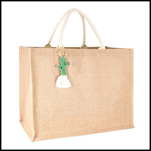 Handbags - Large Straw Beach Tote Handmade Woven Boho Chic Shoulder Bag Tassel Accent